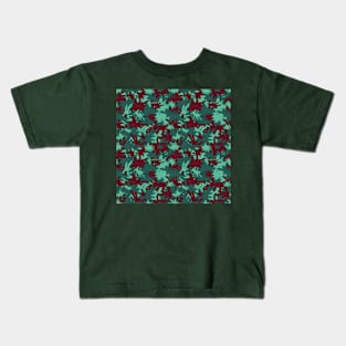 Abstract tropical leaves, grunge camouflage spots background. Trendy Kids T-Shirt